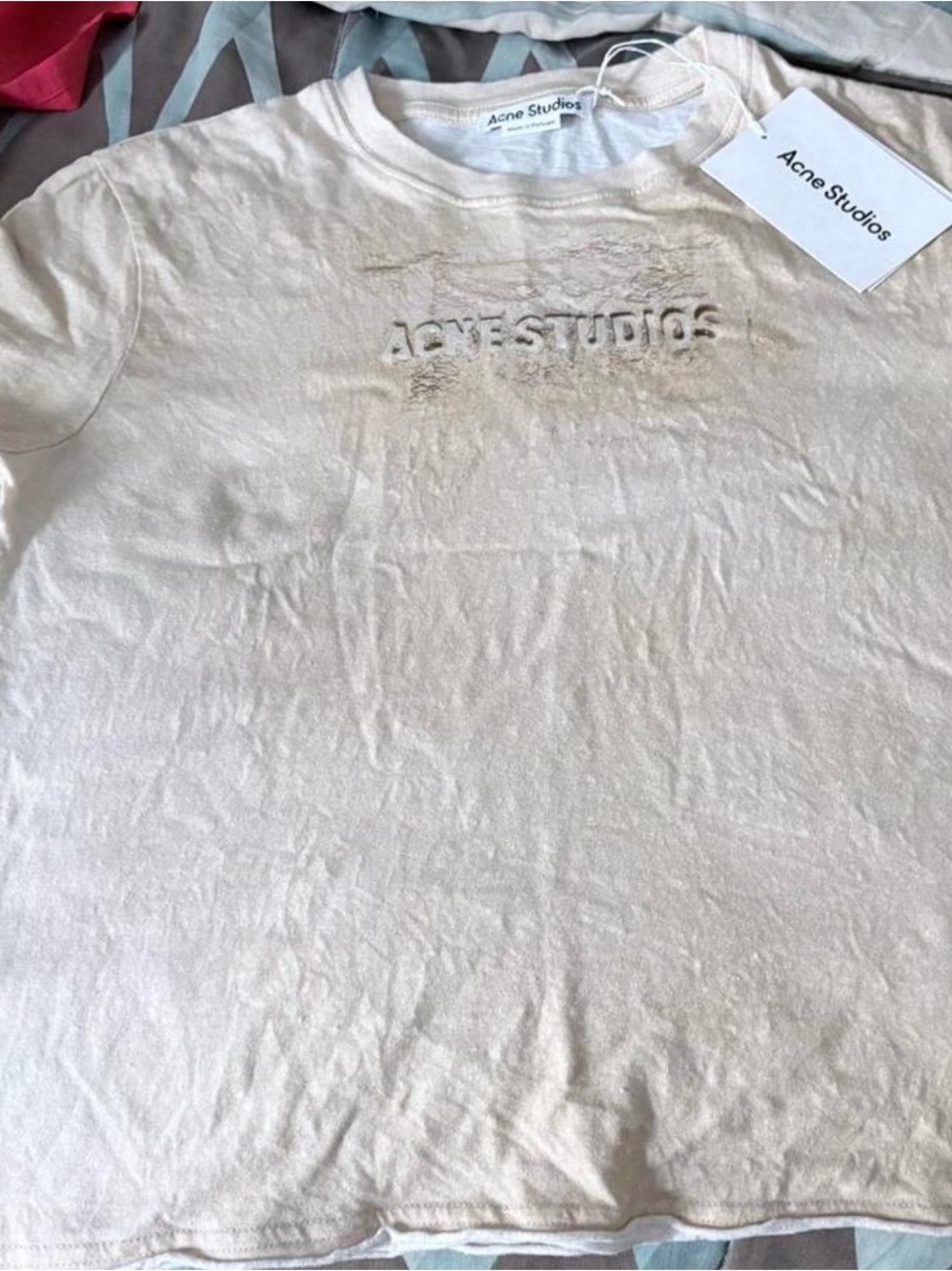 Acne Studios Short Sleeve Tee in Light Cream